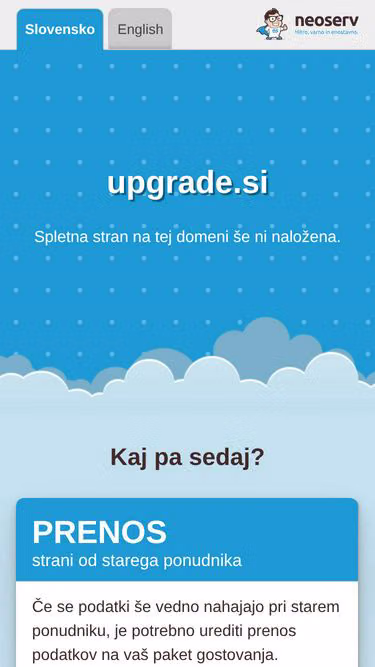 Screenshot of upgrade.si