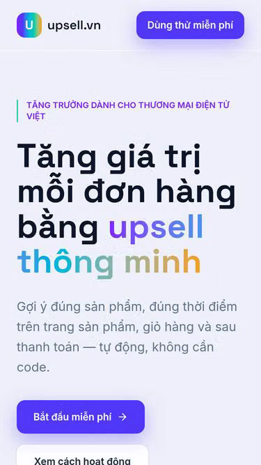 Screenshot of upsell.vn