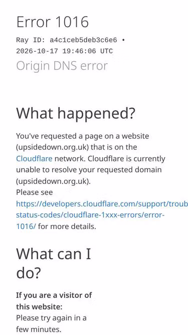 Screenshot of upsidedown.org.uk