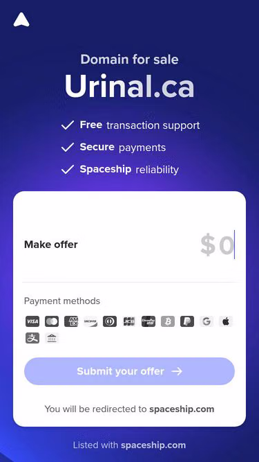Screenshot of urinal.ca