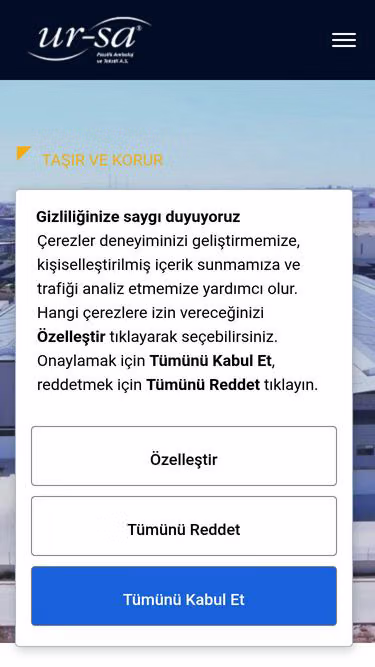 Screenshot of ursa.com.tr