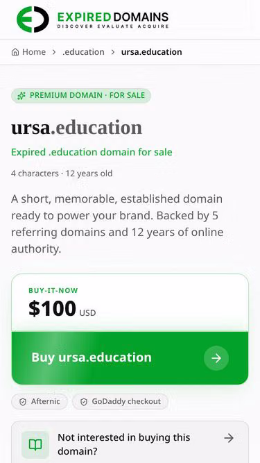 Screenshot of ursa.education