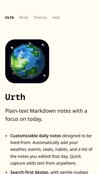Screenshot of urth.app