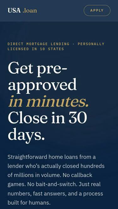 Screenshot of usa.loan