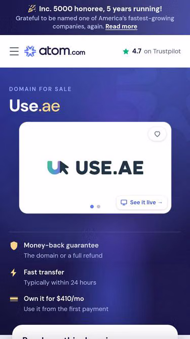 Screenshot of use.ae