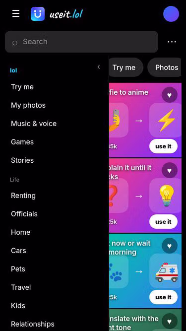 Screenshot of useit.lol
