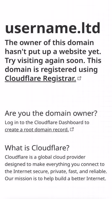 Screenshot of username.ltd