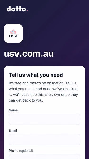 Screenshot of usv.com.au