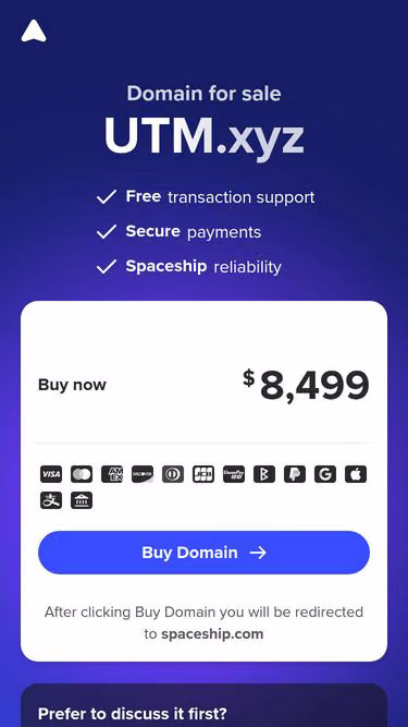 Screenshot of utm.xyz