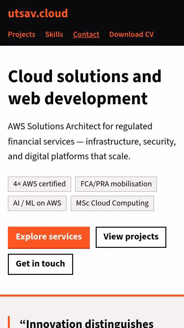 Screenshot of utsav.cloud