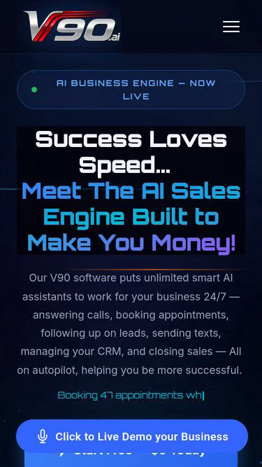 Screenshot of v90.ai