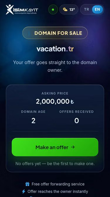 Screenshot of vacation.tr