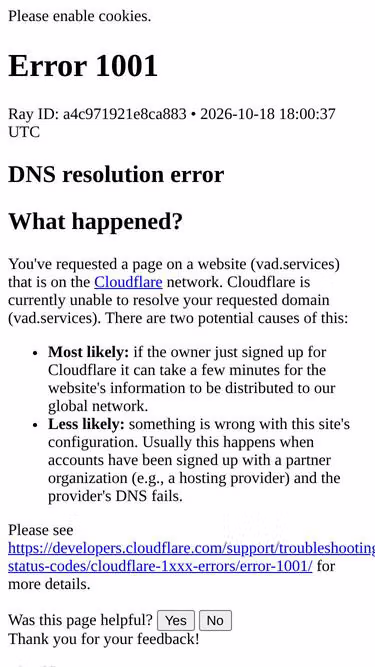 Screenshot of vad.services