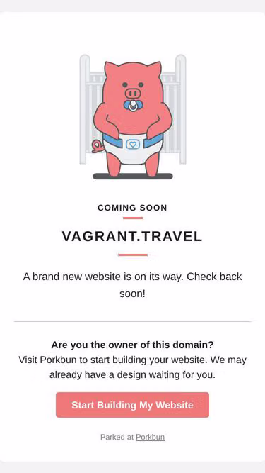 Screenshot of vagrant.travel