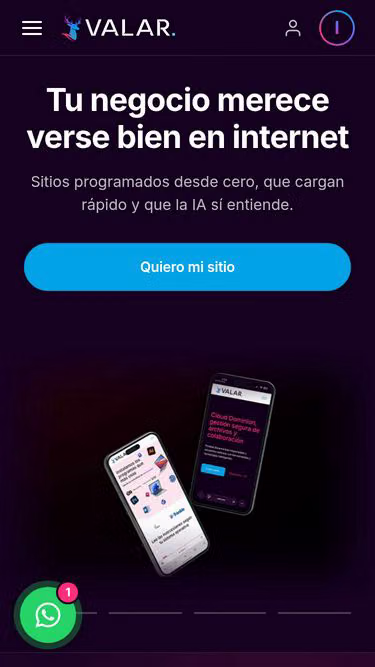 Screenshot of valar.mx