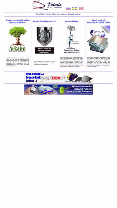 Screenshot of valenta.se