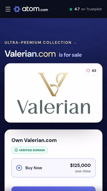 Screenshot of valerian.com