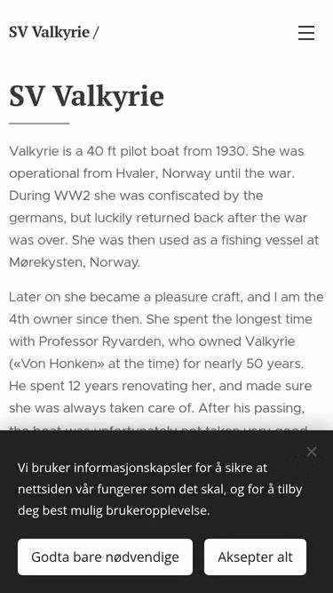 Screenshot of valkyrie.no