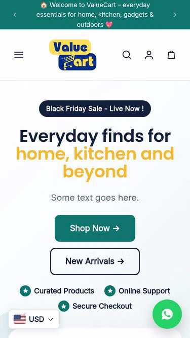 Screenshot of valuecart.store