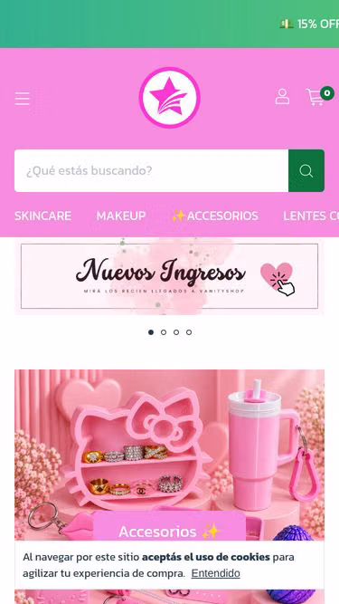 Screenshot of vanity.com.ar