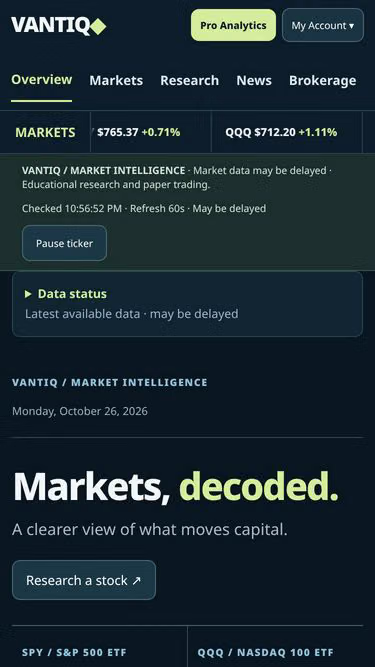 Screenshot of vantiq.trading