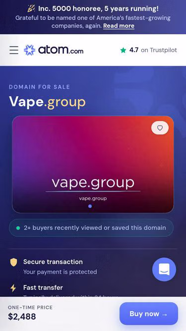 Screenshot of vape.group