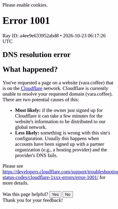 Screenshot of vara.coffee