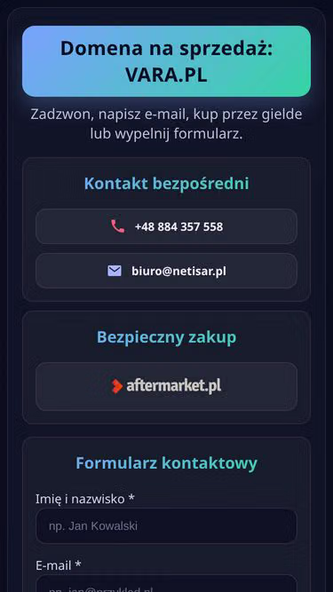 Screenshot of vara.pl