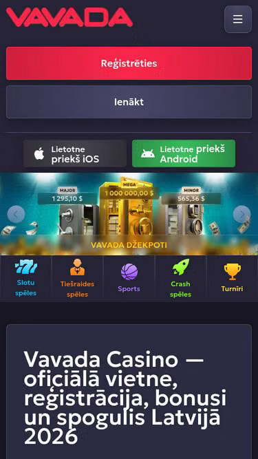 Screenshot of vavadaonline.lv