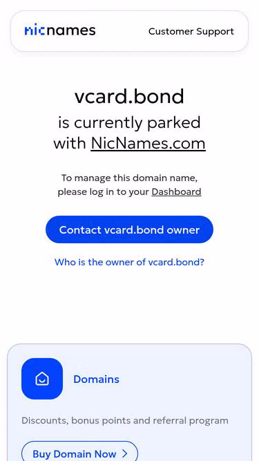 Screenshot of vcard.bond