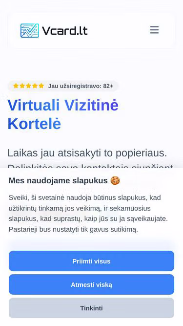 Screenshot of vcard.lt