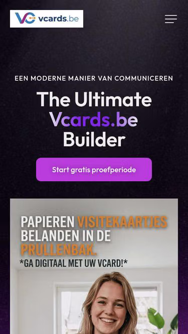 Screenshot of vcards.be