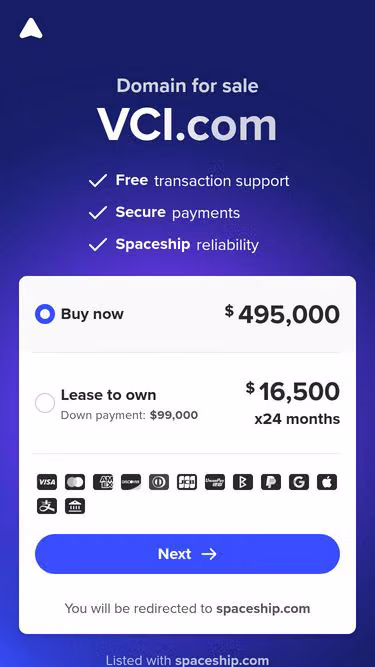 Screenshot of vci.com