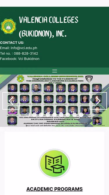 Screenshot of vci.edu.ph