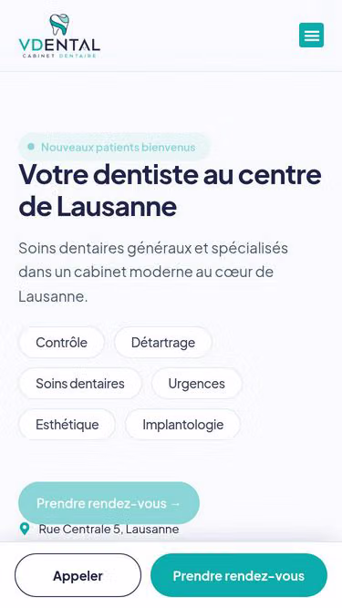 Screenshot of vdental.ch
