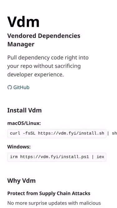Screenshot of vdm.fyi