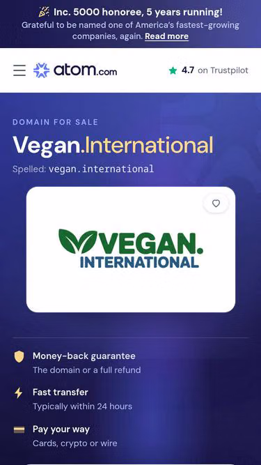 Screenshot of vegan.international