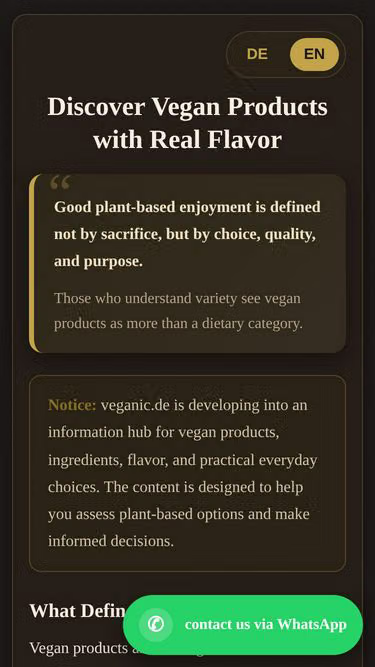 Screenshot of veganic.de