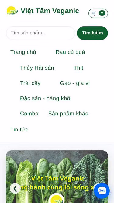 Screenshot of veganic.vn