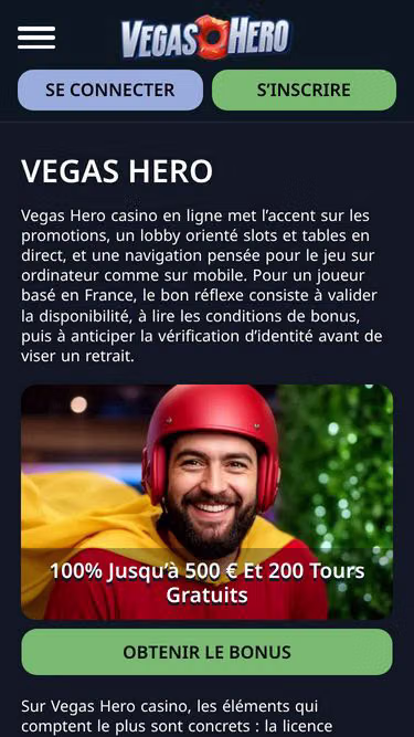 Screenshot of vegas-hero.io