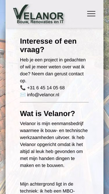 Screenshot of velanor.nl