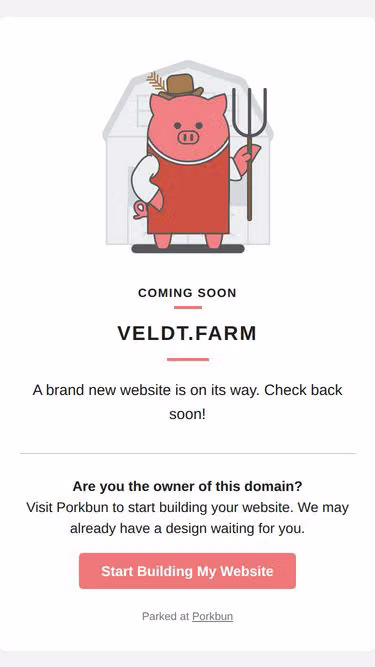 Screenshot of veldt.farm