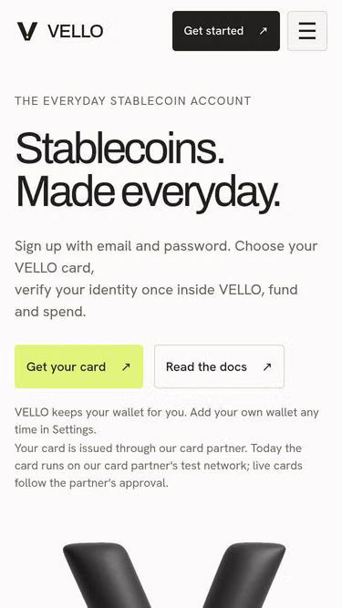 Screenshot of vello.cash