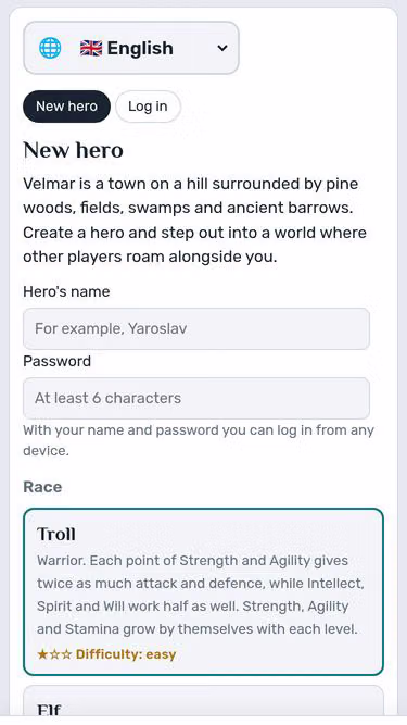 Screenshot of velmar.games