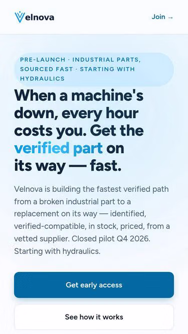 Screenshot of velnova.ai