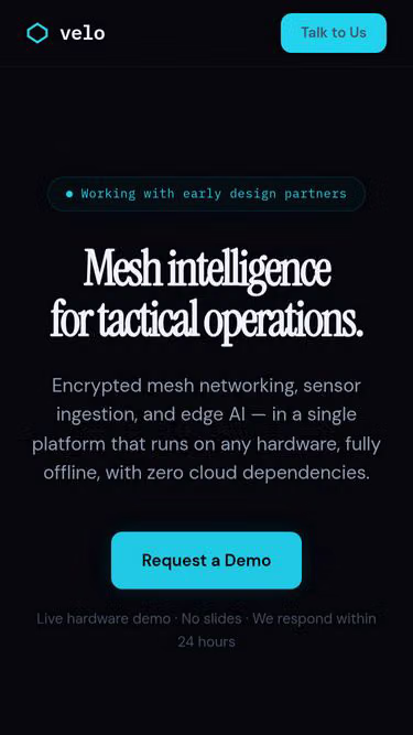 Screenshot of velo.network