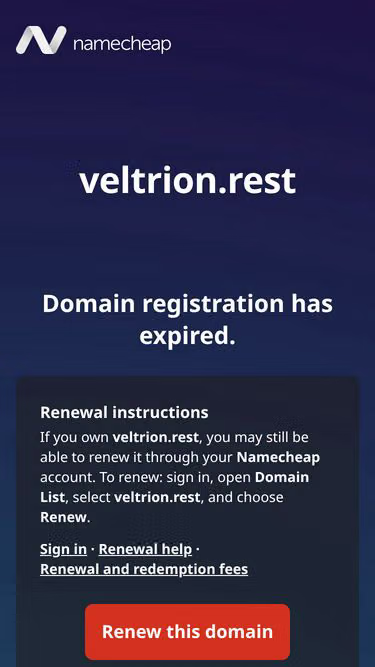 Screenshot of veltrion.rest