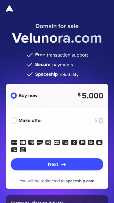 Screenshot of velunora.com