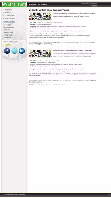 Screenshot of ventex.nl