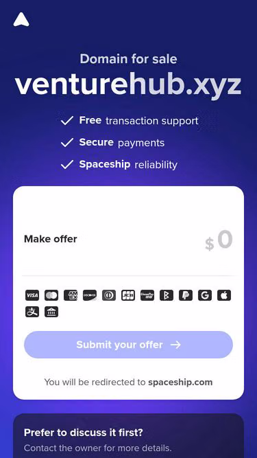 Screenshot of venturehub.xyz